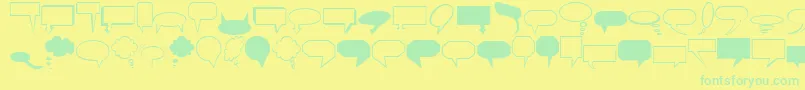 フォントTennesseeRegular – 黄色い背景に緑の文字