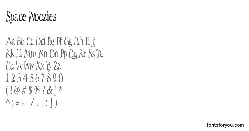 Schriftart Space Woozies – Alphabet, Zahlen, spezielle Symbole