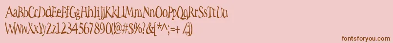 Space Woozies Font – Brown Fonts on Pink Background