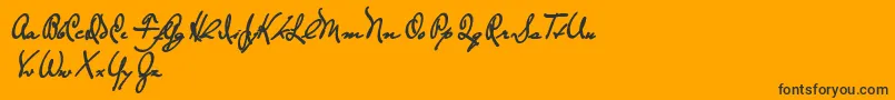 TheLoyalistExtrabold-Schriftart – Schwarze Schriften auf orangefarbenem Hintergrund