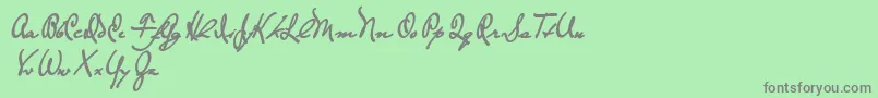 フォントTheLoyalistExtrabold – 緑の背景に灰色の文字