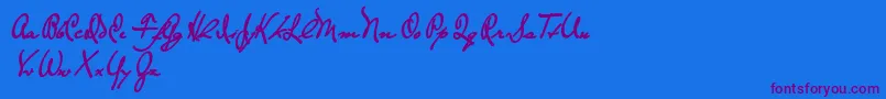 TheLoyalistExtrabold-Schriftart – Violette Schriften auf blauem Hintergrund