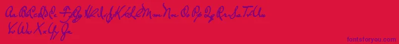 TheLoyalistExtrabold-Schriftart – Violette Schriften auf rotem Hintergrund