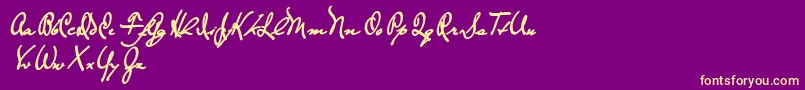 TheLoyalistExtrabold-Schriftart – Gelbe Schriften auf violettem Hintergrund