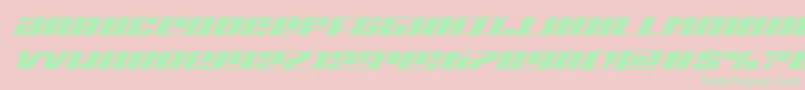 フォントMichigansuperital – ピンクの背景に緑の文字