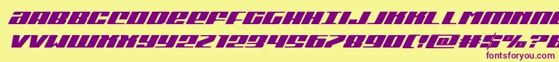 Michigansuperital Font – Purple Fonts on Yellow Background