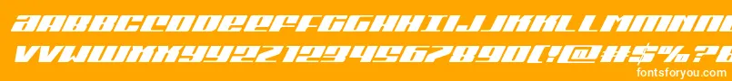 Шрифт Michigansuperital – белые шрифты на оранжевом фоне