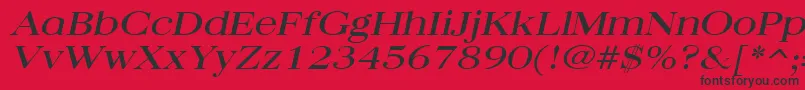 QuantasbroadItalic-fontti – mustat fontit punaisella taustalla