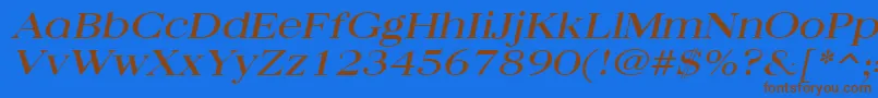 QuantasbroadItalic Font – Brown Fonts on Blue Background