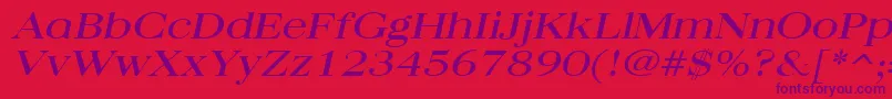 Police QuantasbroadItalic – polices violettes sur fond rouge