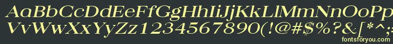 QuantasbroadItalic-Schriftart – Gelbe Schriften auf schwarzem Hintergrund
