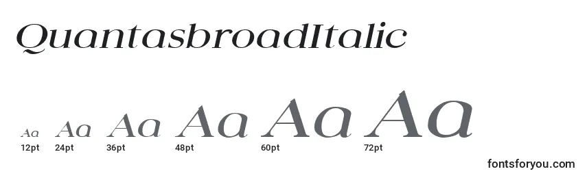 Размеры шрифта QuantasbroadItalic