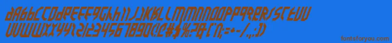 ValkyrieBoldItalic Font – Brown Fonts on Blue Background