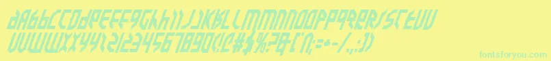 ValkyrieBoldItalic-Schriftart – Grüne Schriften auf gelbem Hintergrund