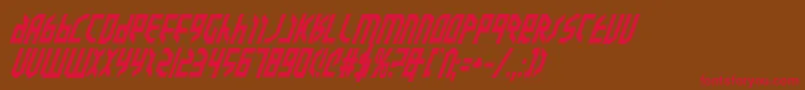 ValkyrieBoldItalic-Schriftart – Rote Schriften auf braunem Hintergrund