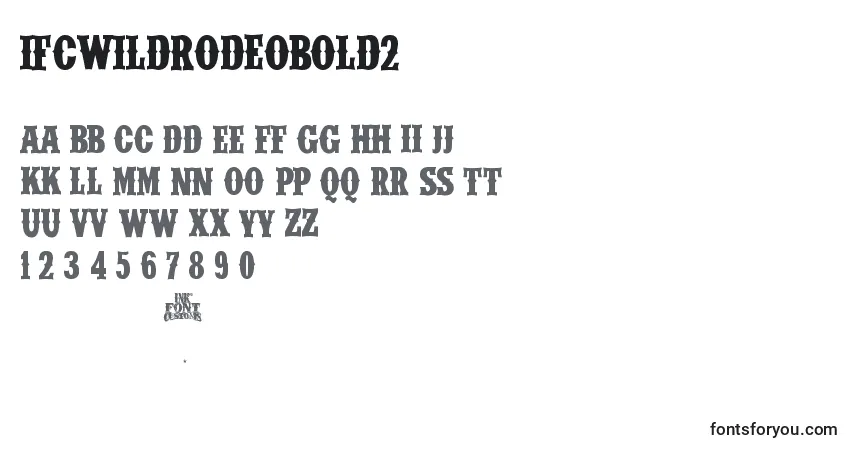 A fonte IfcWildrodeoBold2 – alfabeto, números, caracteres especiais