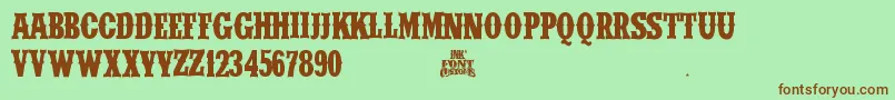 IfcWildrodeoBold2 Font – Brown Fonts on Green Background