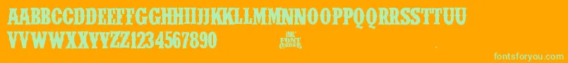 IfcWildrodeoBold2 Font – Green Fonts on Orange Background