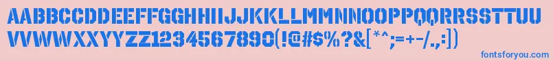 OctinstencilhvRegular Font – Blue Fonts on Pink Background