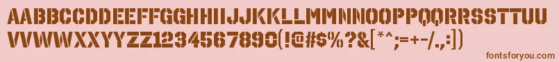 OctinstencilhvRegular Font – Brown Fonts on Pink Background