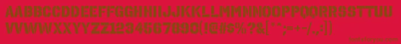 OctinstencilhvRegular Font – Brown Fonts on Red Background