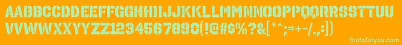 OctinstencilhvRegular Font – Green Fonts on Orange Background