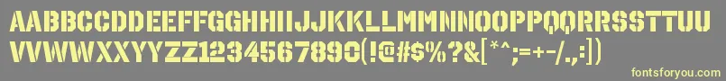 OctinstencilhvRegular Font – Yellow Fonts on Gray Background