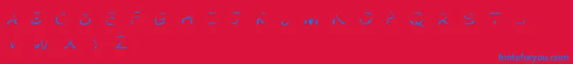 フォントComicTragedyFlamesBc – 赤い背景に青い文字