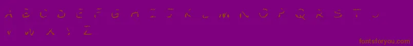 フォントComicTragedyFlamesBc – 紫色の背景に茶色のフォント