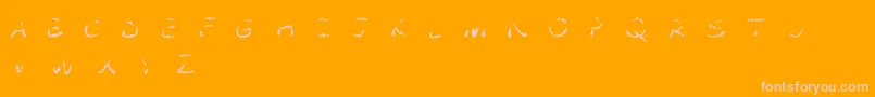 ComicTragedyFlamesBc-Schriftart – Rosa Schriften auf orangefarbenem Hintergrund