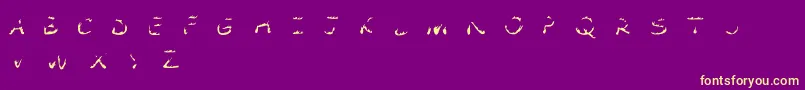 ComicTragedyFlamesBc Font – Yellow Fonts on Purple Background