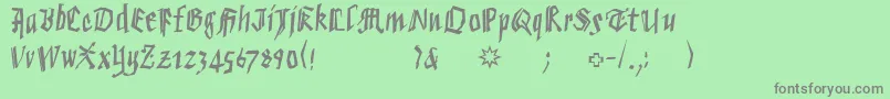 Verybrokenfrax-Schriftart – Graue Schriften auf grünem Hintergrund
