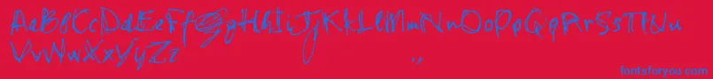フォントShstrial – 赤い背景に青い文字