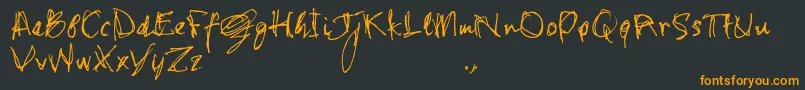 Shstrial-Schriftart – Orangefarbene Schriften auf schwarzem Hintergrund