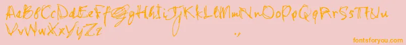 Shstrial-Schriftart – Orangefarbene Schriften auf rosa Hintergrund