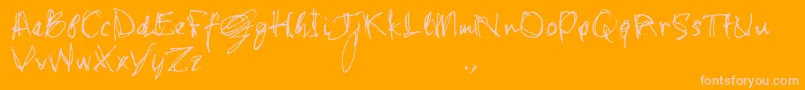 Shstrial-Schriftart – Rosa Schriften auf orangefarbenem Hintergrund