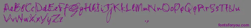 Shstrial Font – Purple Fonts on Gray Background