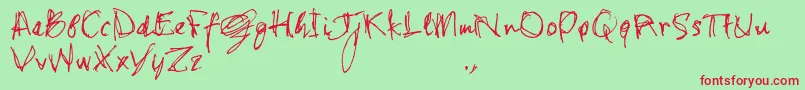 Czcionka Shstrial – czerwone czcionki na zielonym tle
