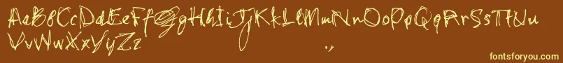 Czcionka Shstrial – żółte czcionki na brązowym tle
