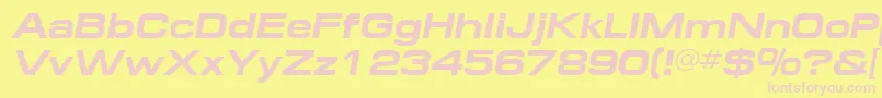 MinimaExpandedSsiBoldItalic Font – Pink Fonts on Yellow Background