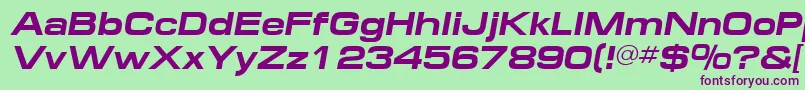MinimaExpandedSsiBoldItalic-Schriftart – Violette Schriften auf grünem Hintergrund