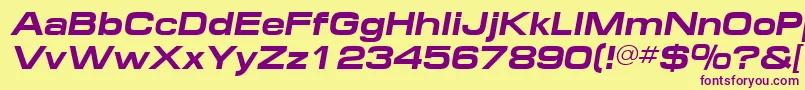 MinimaExpandedSsiBoldItalic-Schriftart – Violette Schriften auf gelbem Hintergrund