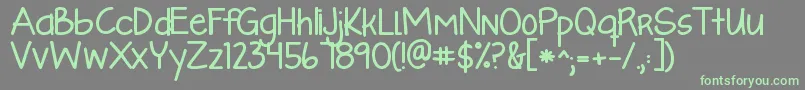 Czcionka Kglikeaskyscraperbold – zielone czcionki na szarym tle