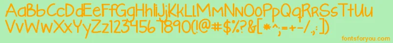 Шрифт Kglikeaskyscraperbold – оранжевые шрифты на зелёном фоне