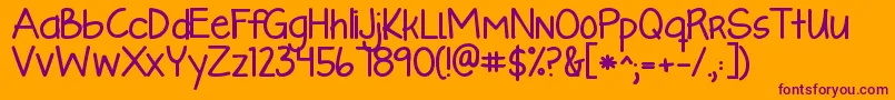 fuente Kglikeaskyscraperbold – Fuentes Moradas Sobre Fondo Naranja