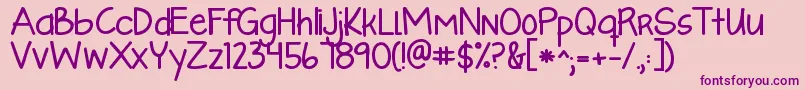 Kglikeaskyscraperbold-fontti – violetit fontit vaaleanpunaisella taustalla