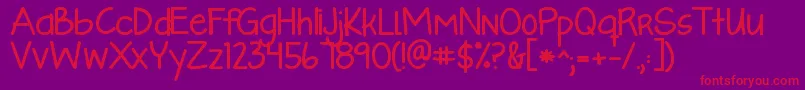 Fonte Kglikeaskyscraperbold – fontes vermelhas em um fundo violeta