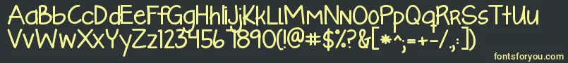 Kglikeaskyscraperbold-Schriftart – Gelbe Schriften auf schwarzem Hintergrund