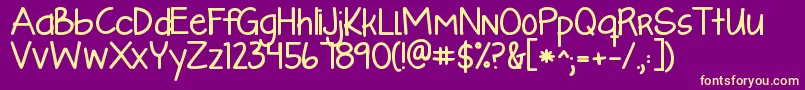 Kglikeaskyscraperbold Font – Yellow Fonts on Purple Background