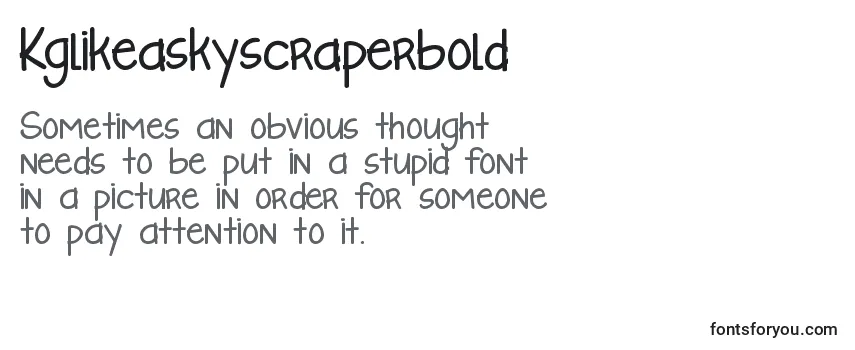 Review of the Kglikeaskyscraperbold Font